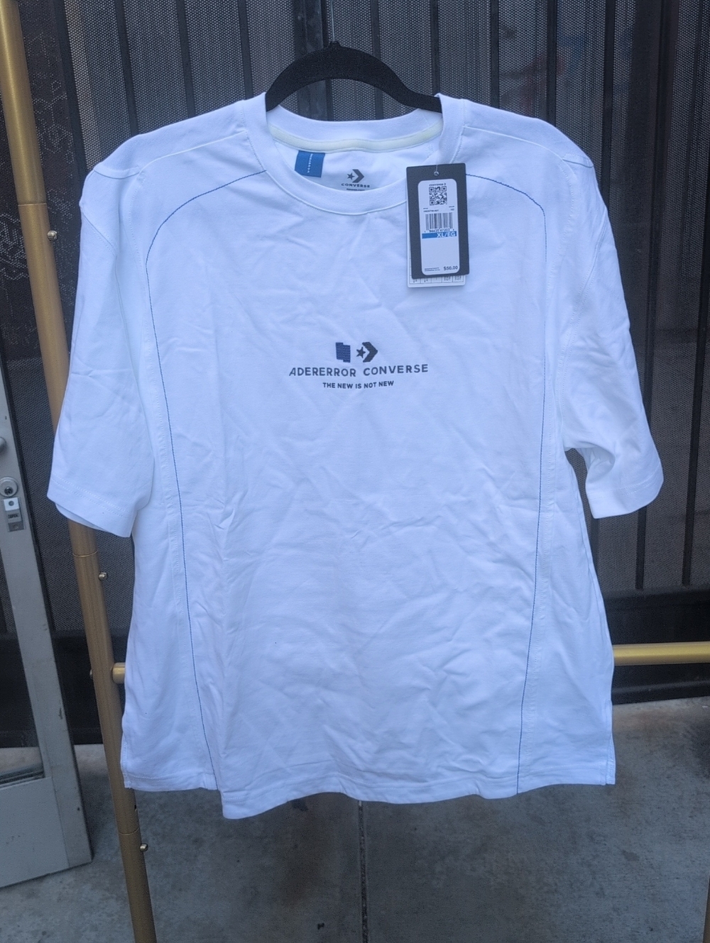 ADERERROR x CONVERSE White Logo Short-Sleeve Men's Tee Size XL - Picture 2 of 9